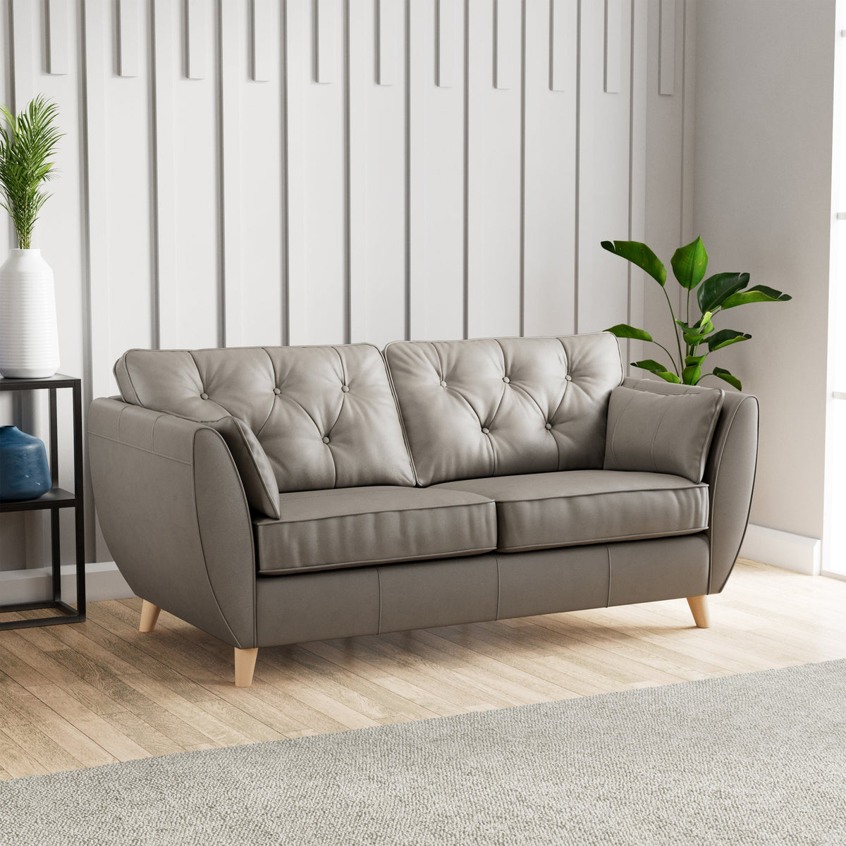 Edison Leather 3 Seater Sofa