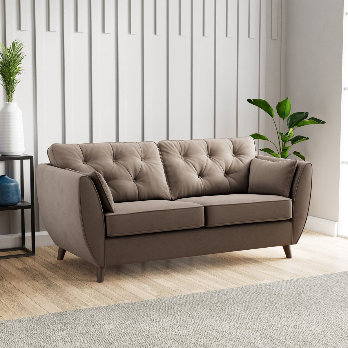 Edison Velvet 3 Seater Sofa