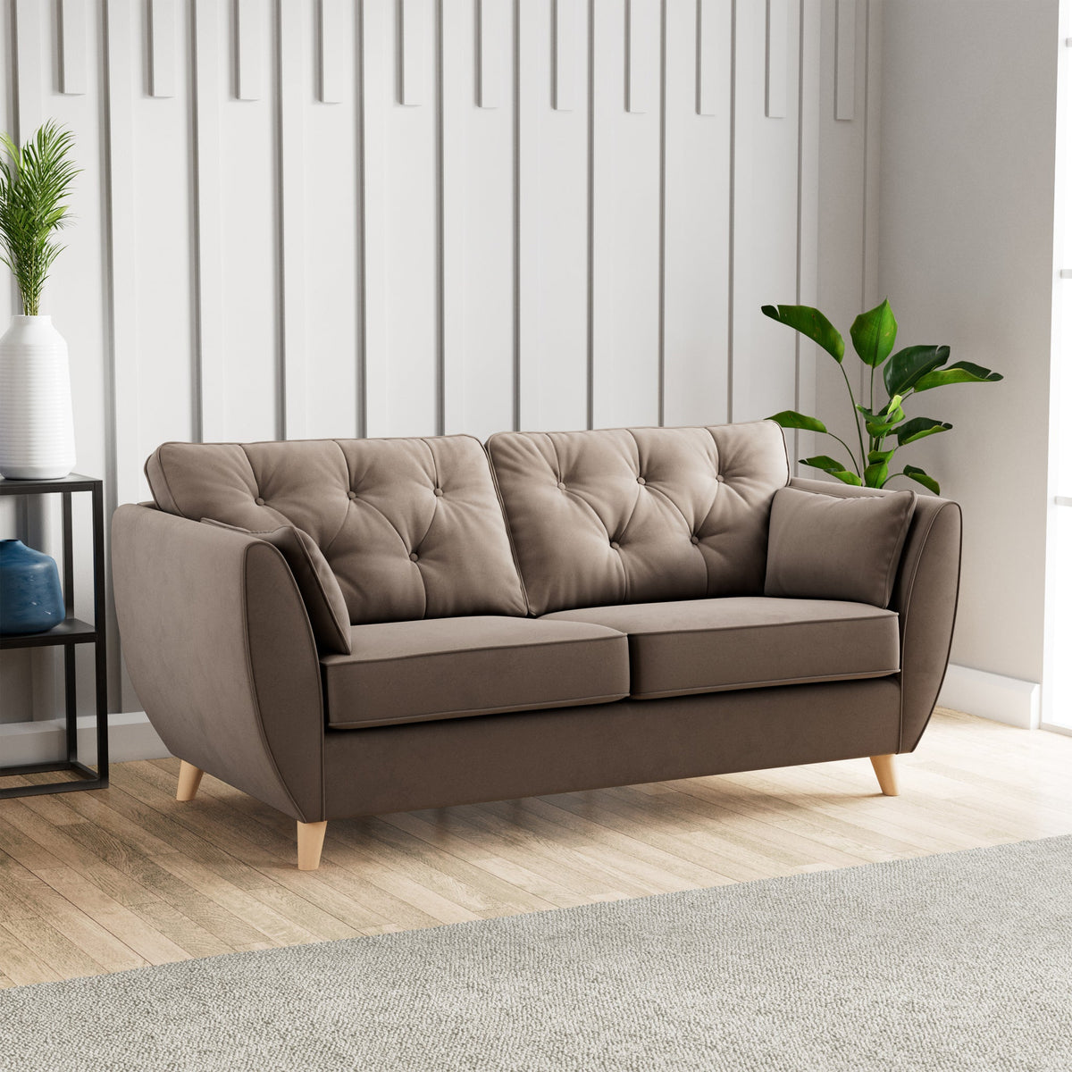 Edison Velvet 3 Seater Sofa