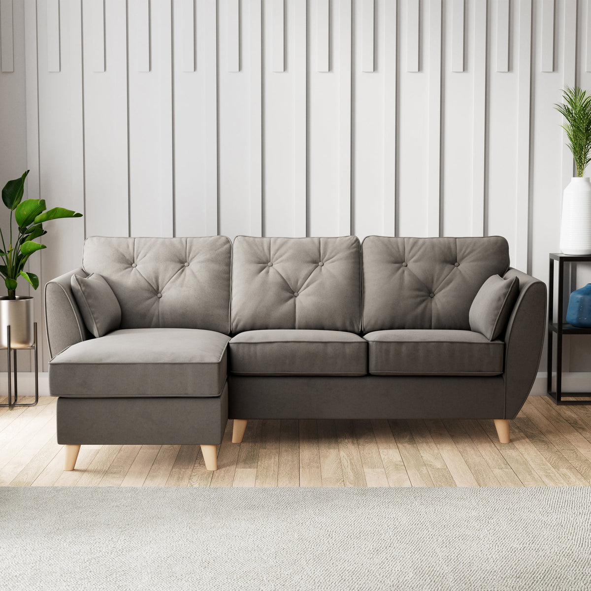 Edison Velvet Chaise Sofa