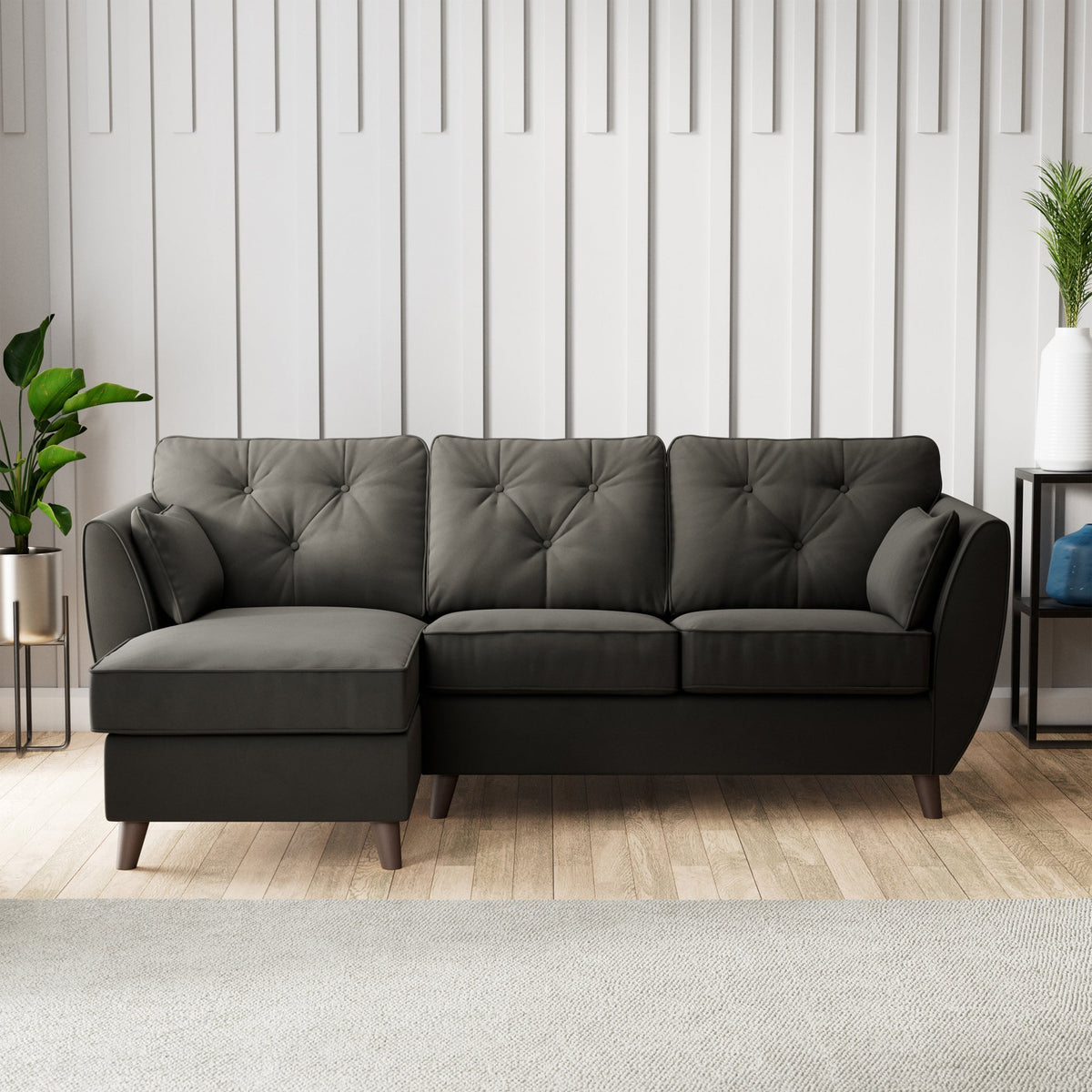 Edison Velvet Chaise Sofa