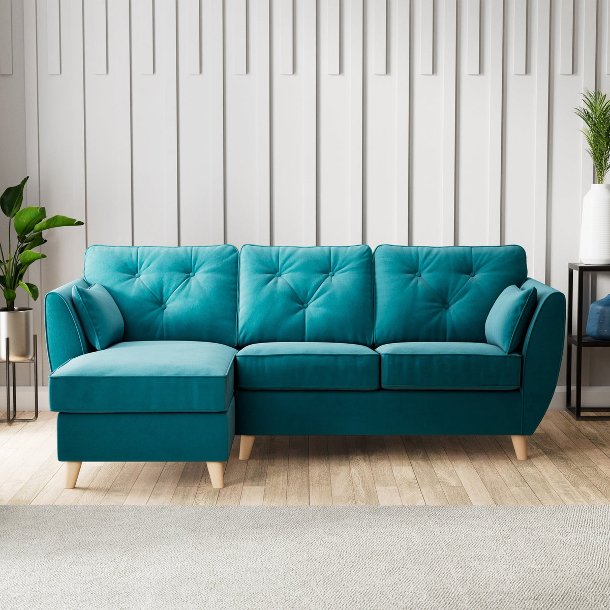 Edison Velvet Chaise Sofa