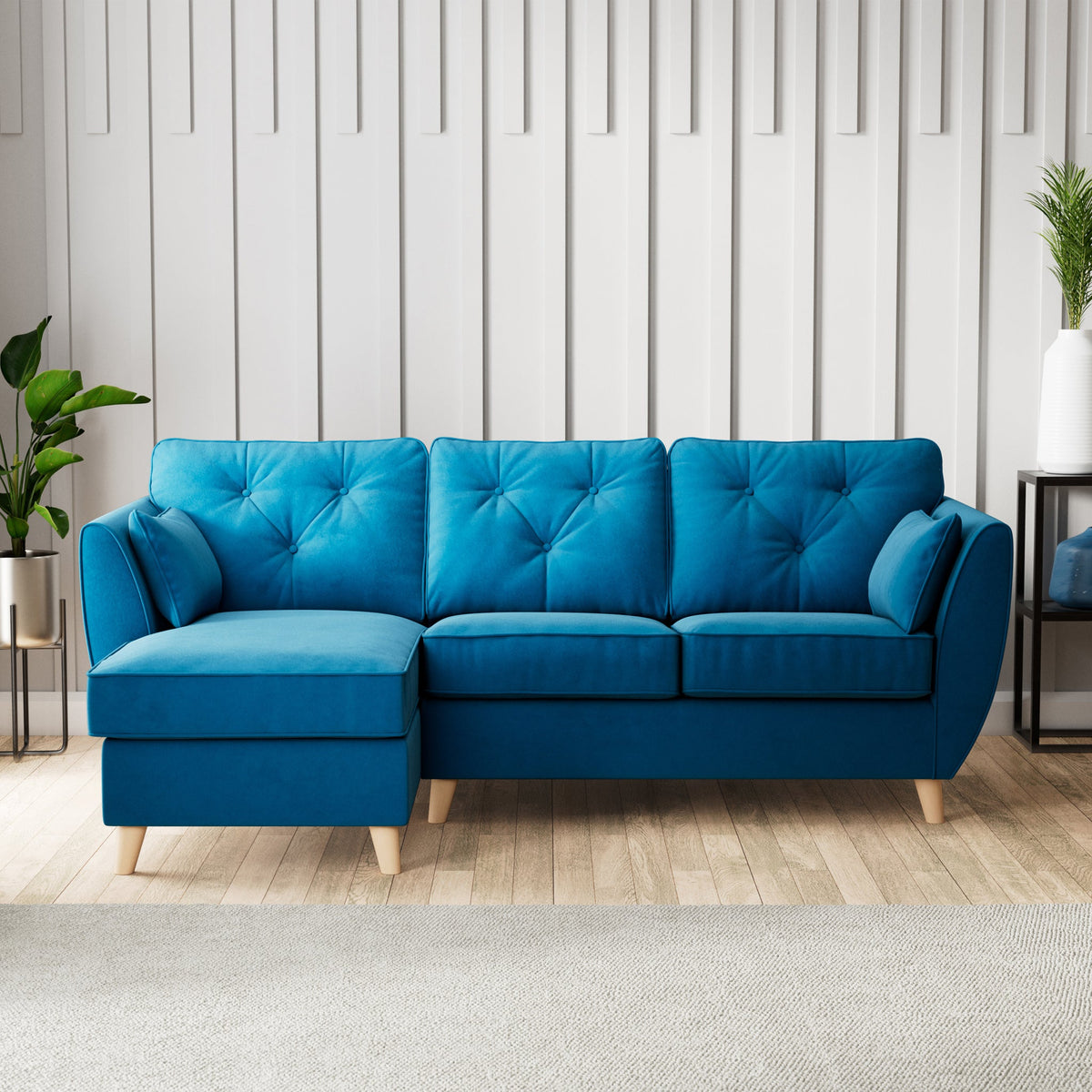 Edison Velvet Chaise Sofa