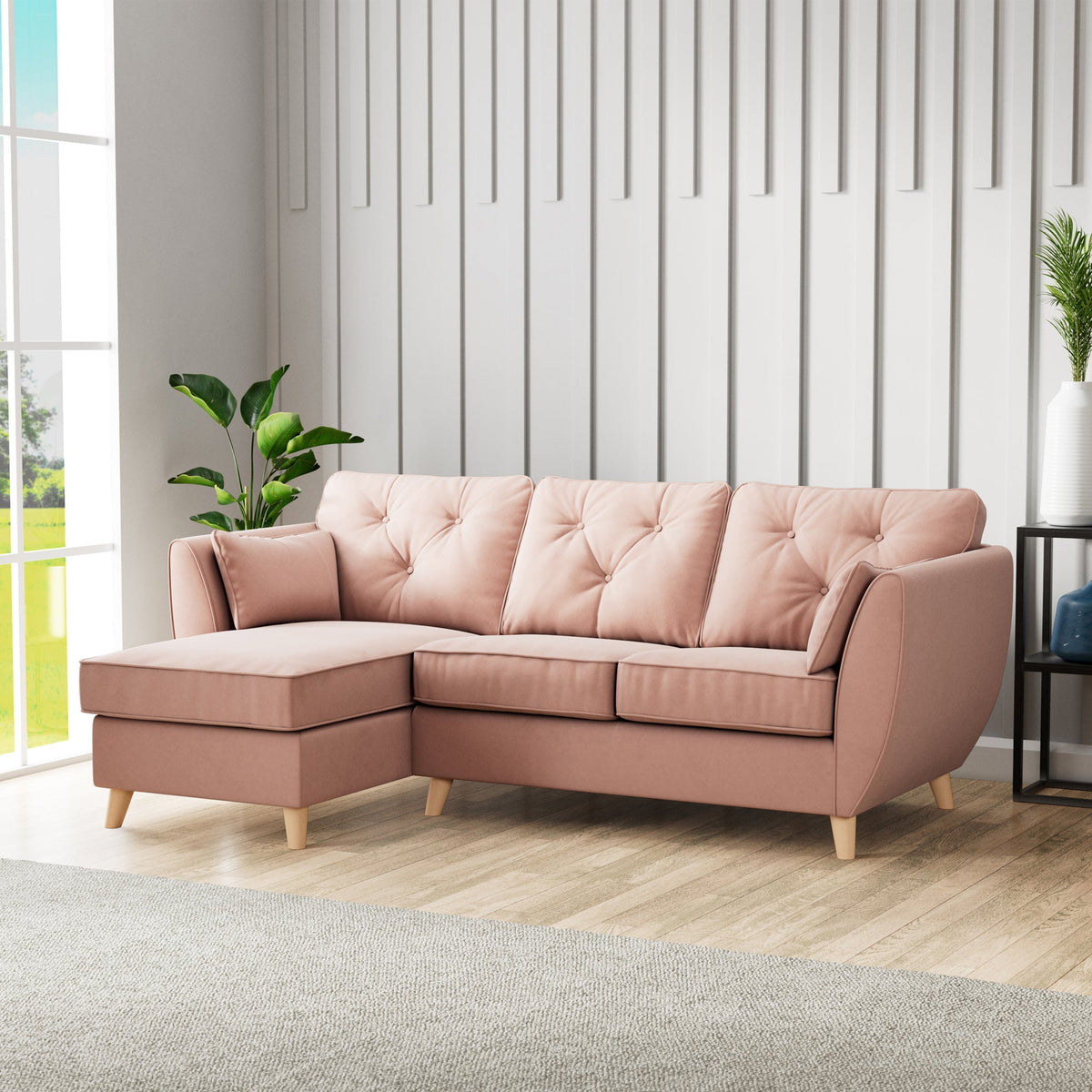 Edison Velvet Chaise Sofa