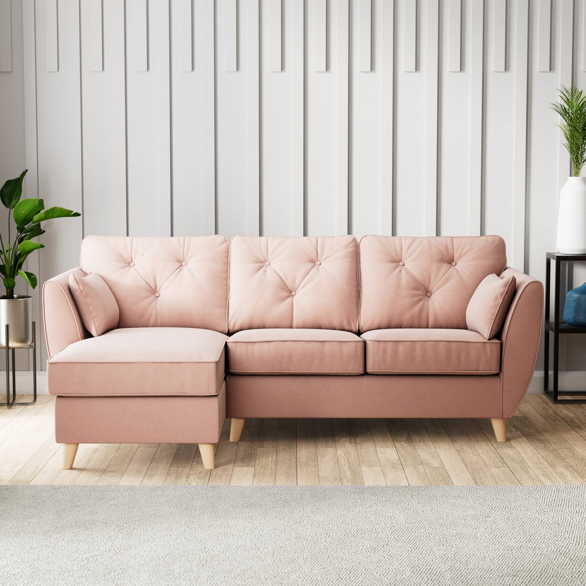 Edison Velvet Chaise Sofa