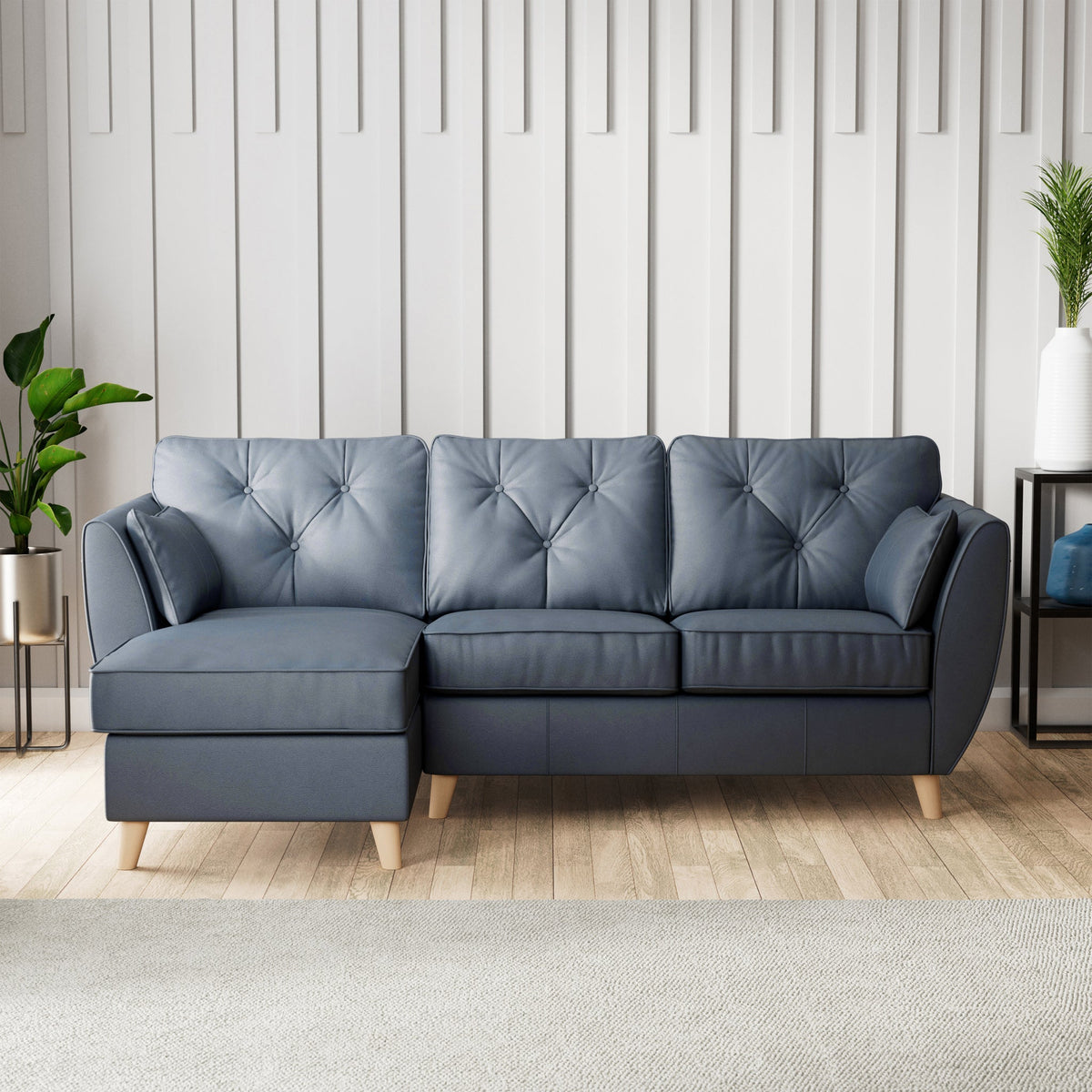 Edison Leather Chaise Sofa