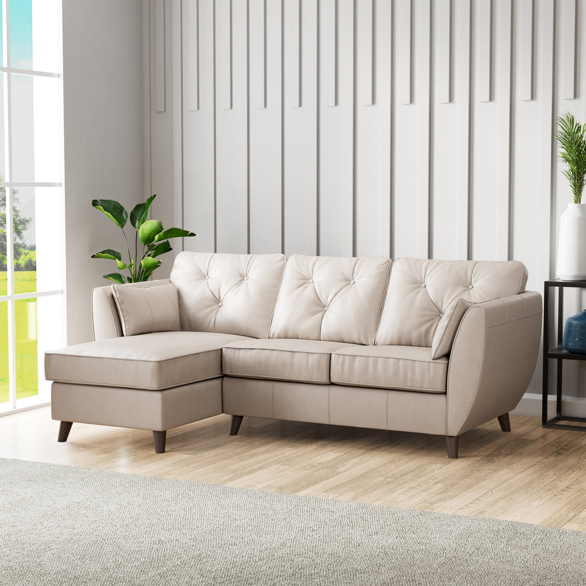 Edison Leather Chaise Sofa