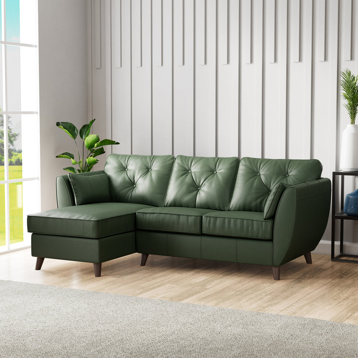 Edison Leather Chaise Sofa