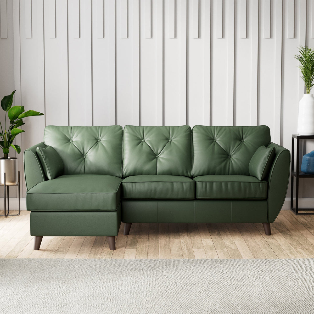 Edison Leather Chaise Sofa