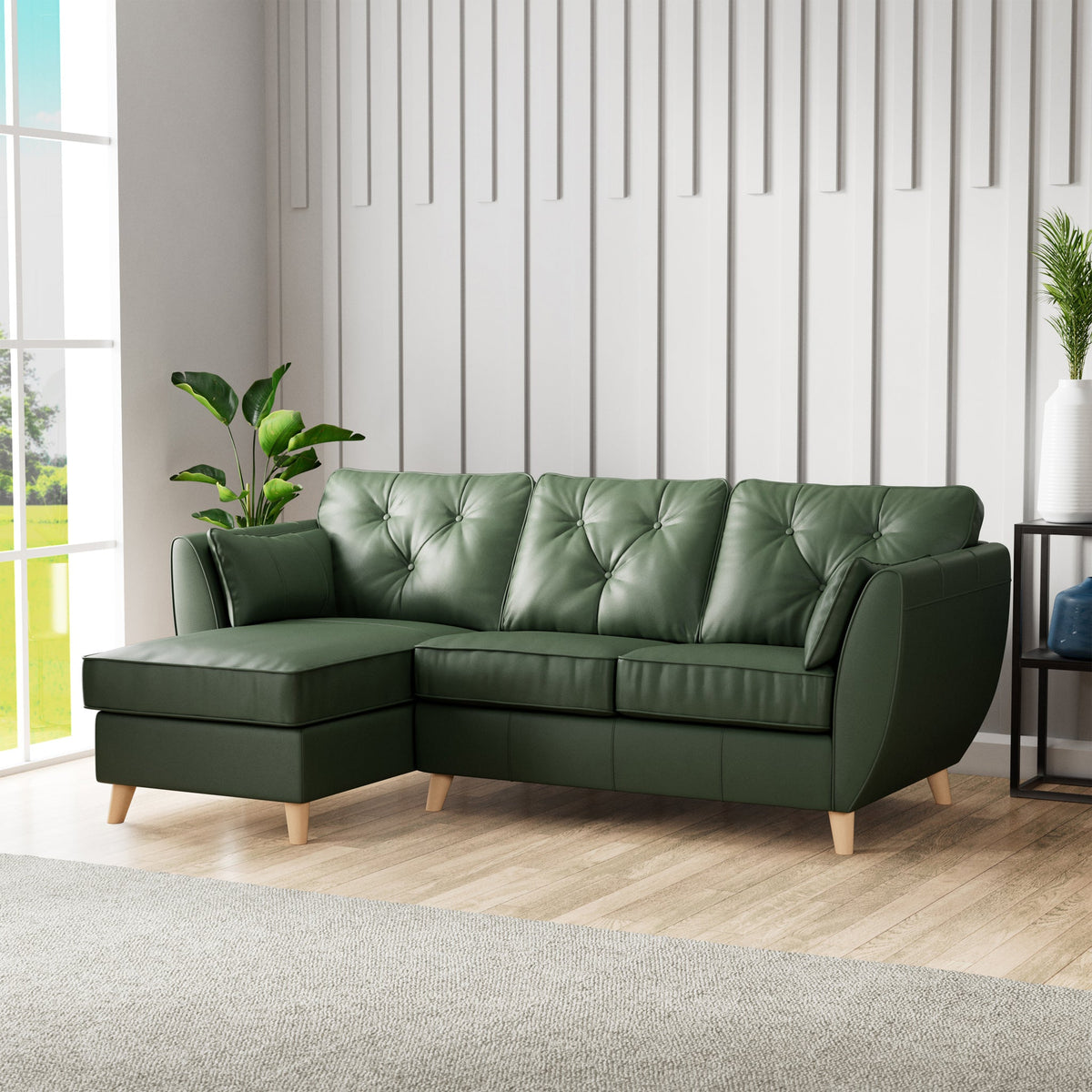 Edison Leather Chaise Sofa