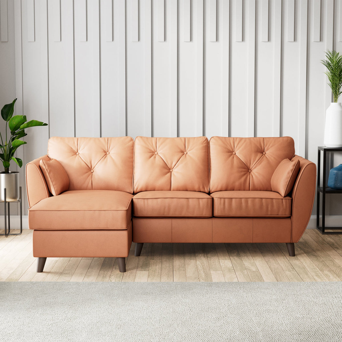 Edison Leather Chaise Sofa