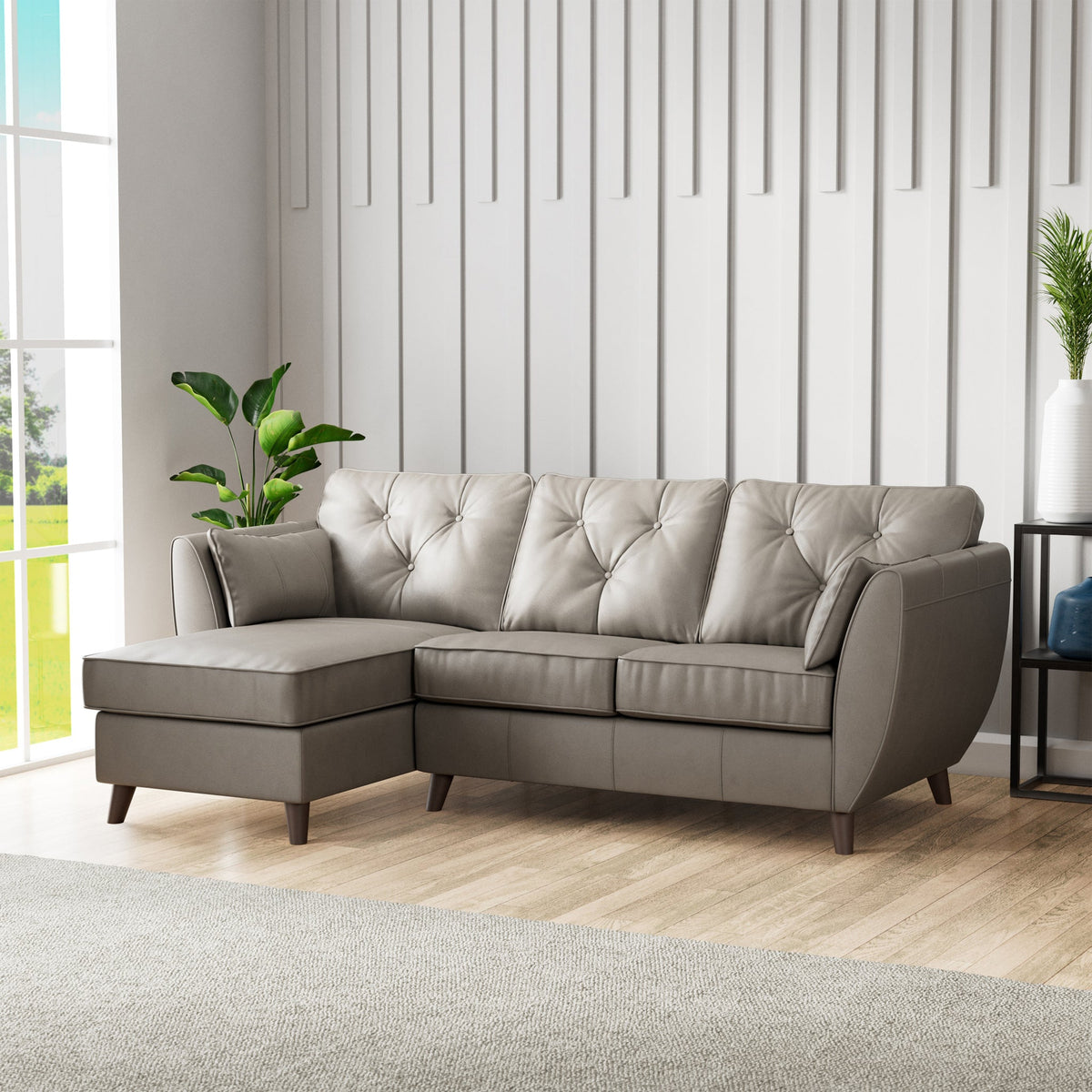 Edison Leather Chaise Sofa