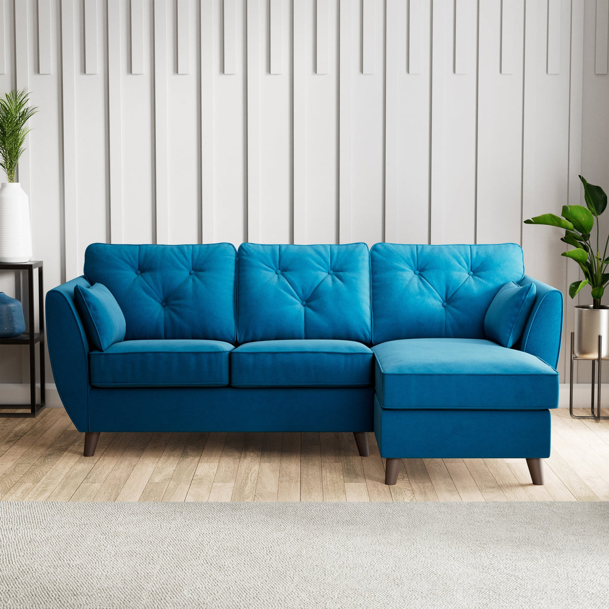 Edison Velvet Chaise Sofa