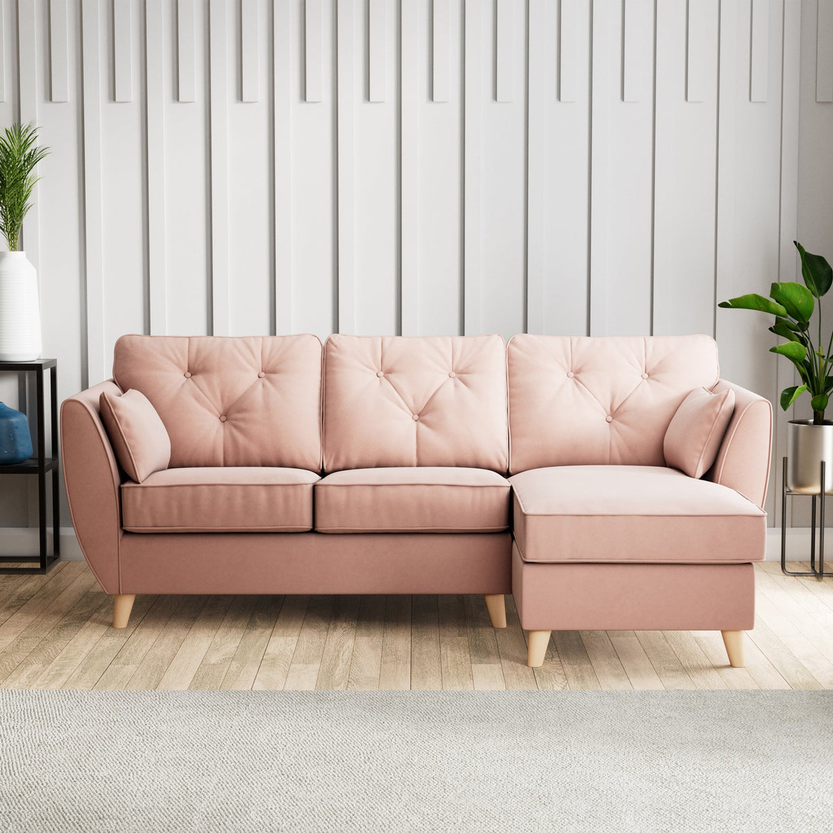 Edison Velvet Chaise Sofa