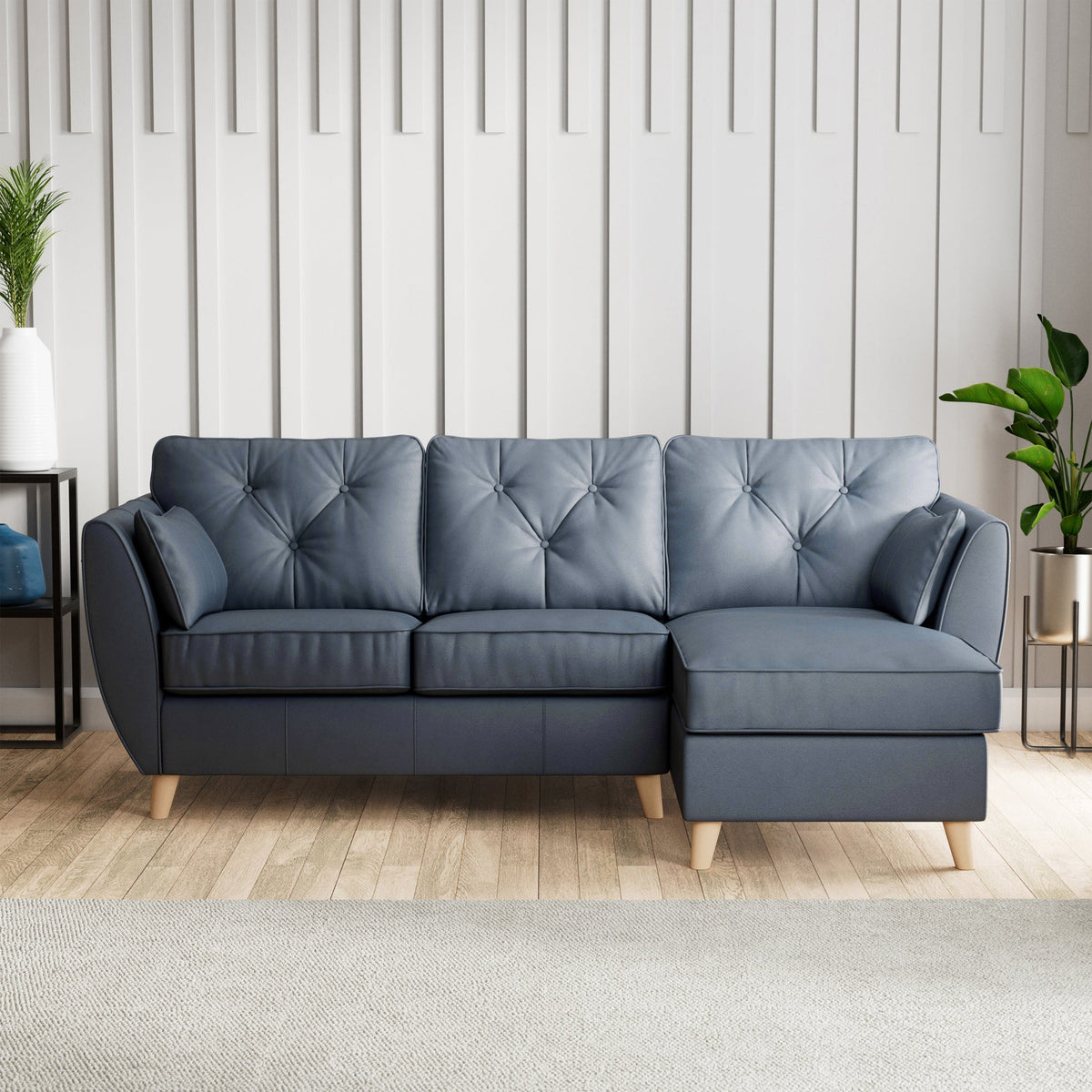 Edison Leather Chaise Sofa
