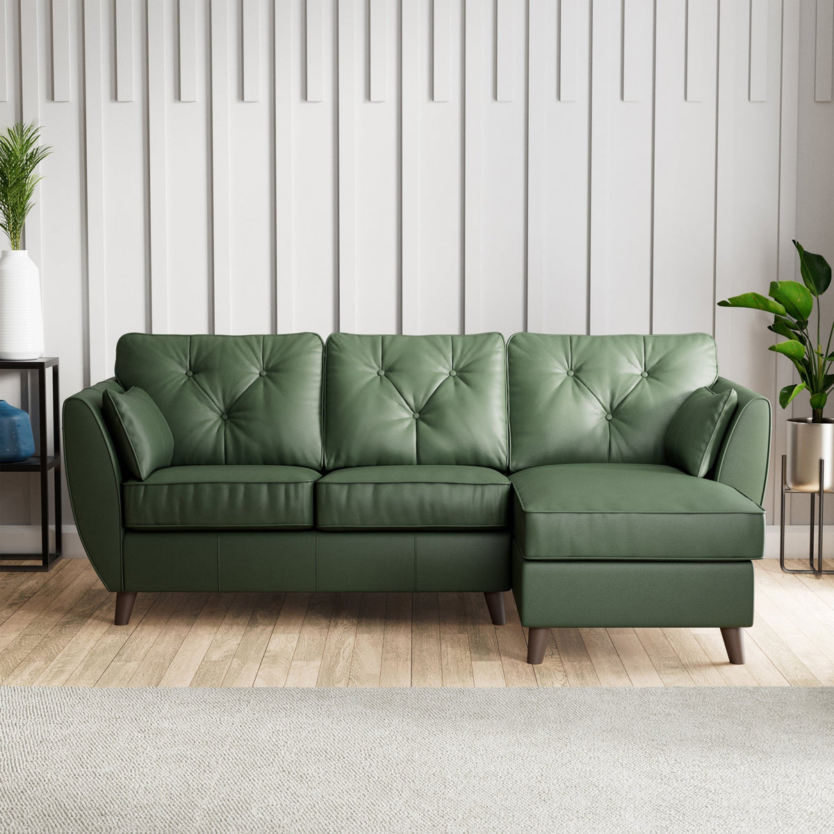 Edison Leather Chaise Sofa