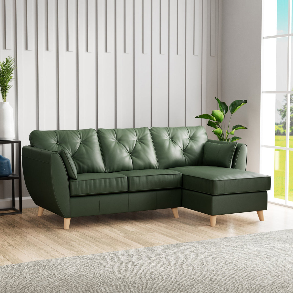 Edison Leather Chaise Sofa