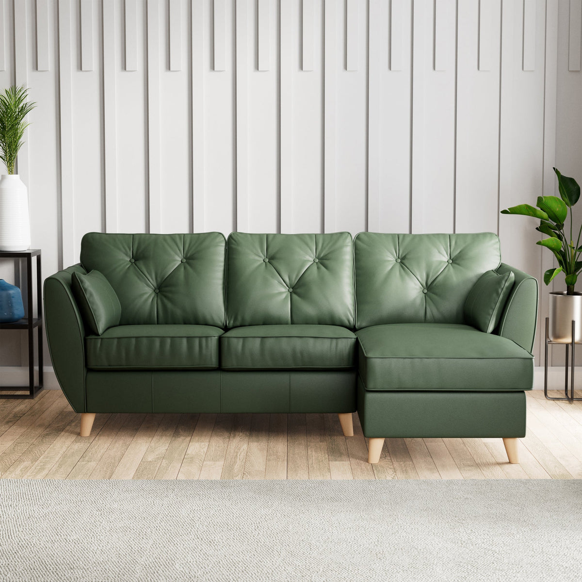 Edison Leather Chaise Sofa