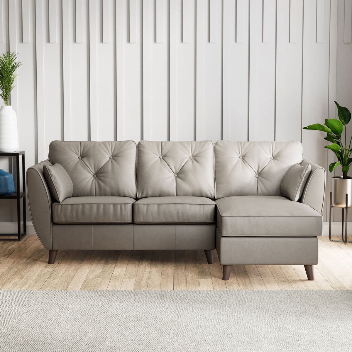 Edison Leather Chaise Sofa