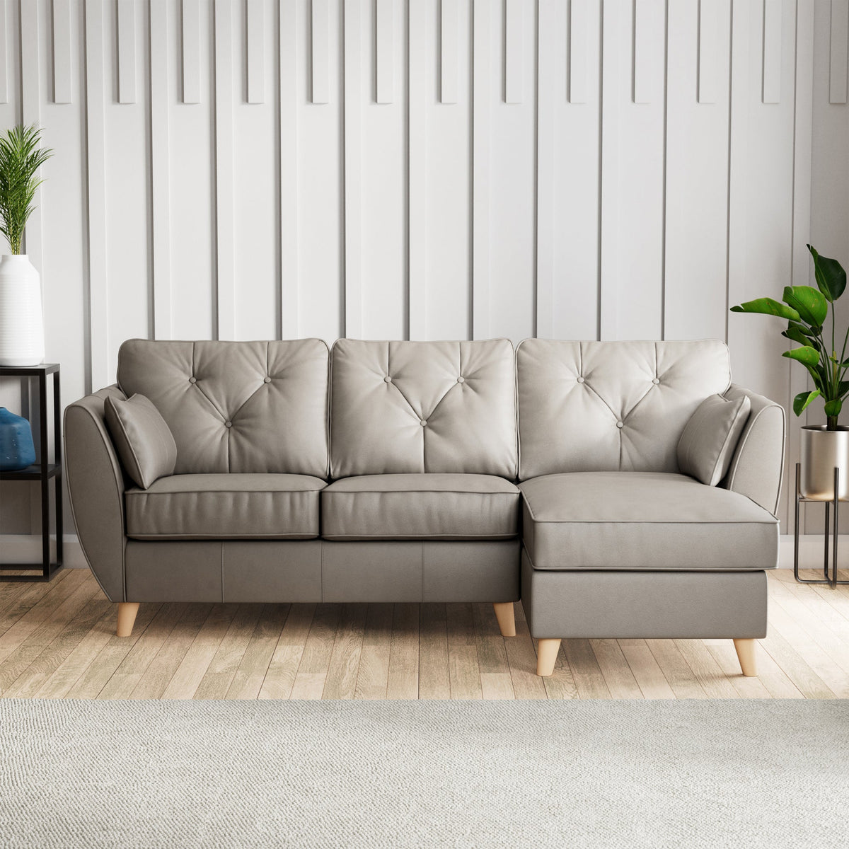 Edison Leather Chaise Sofa