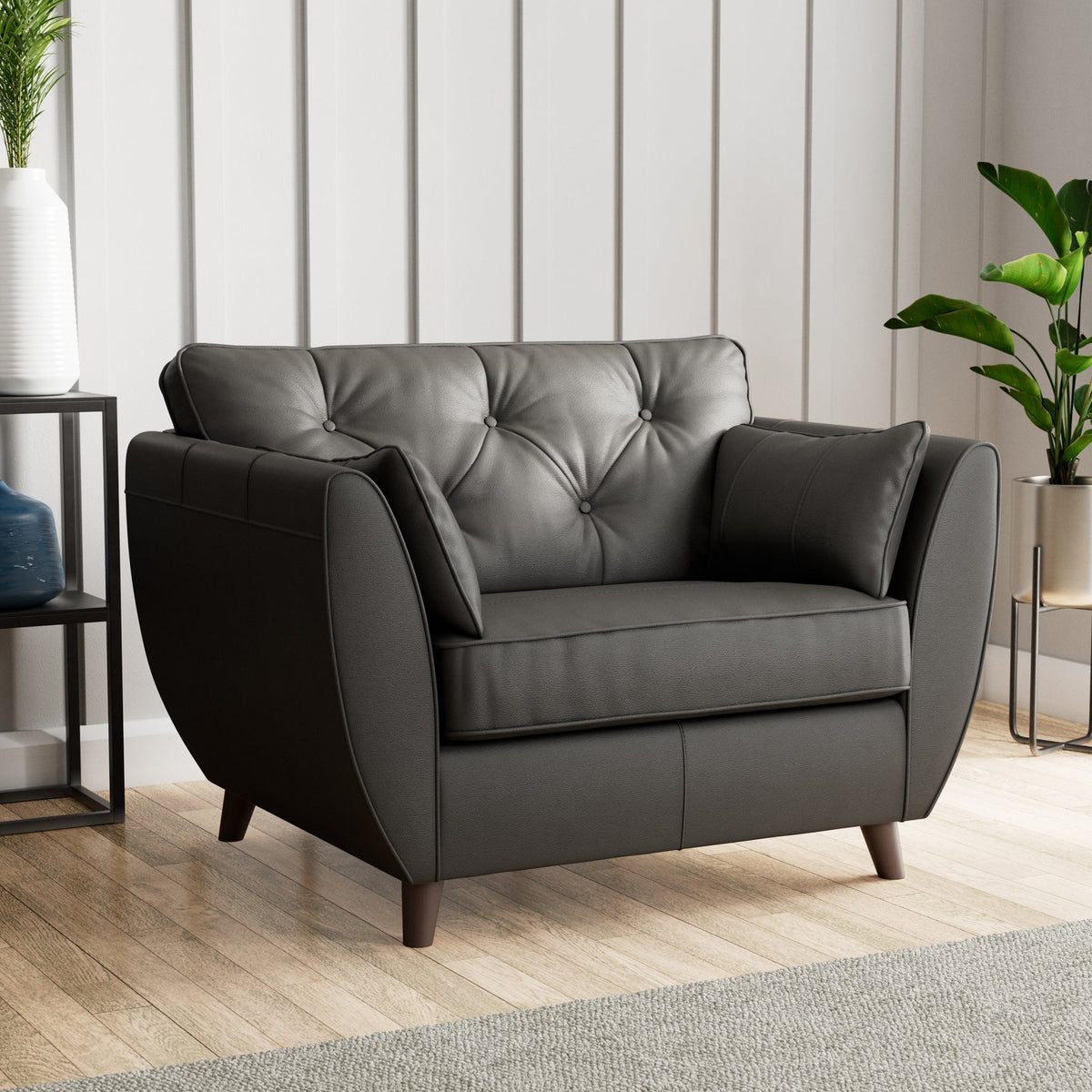 Edison Leather Snuggler Chair