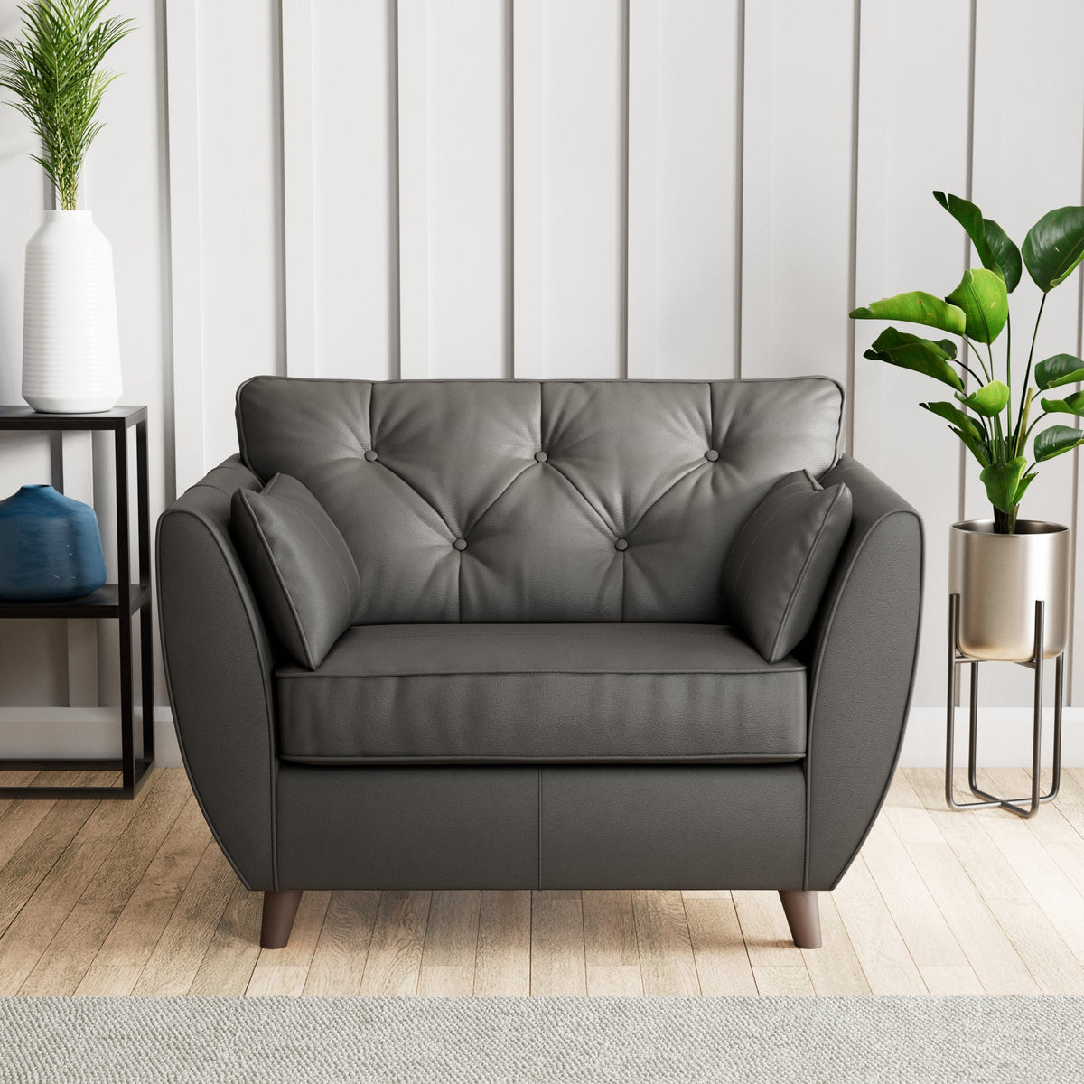 Edison Leather Snuggler Chair