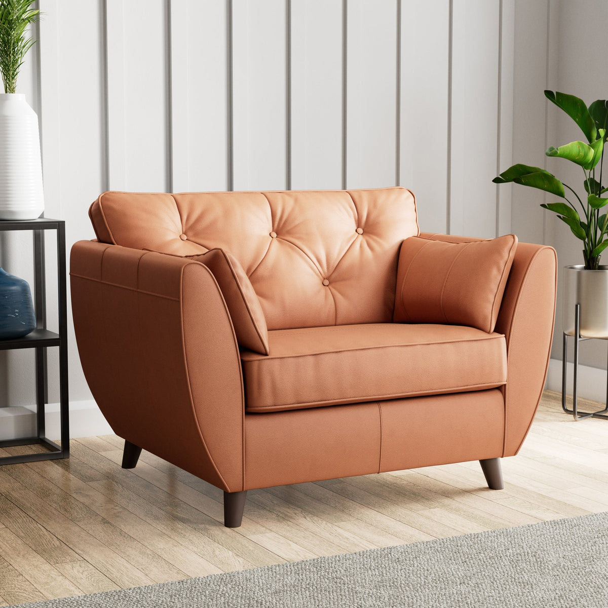 Edison Leather Snuggler Chair
