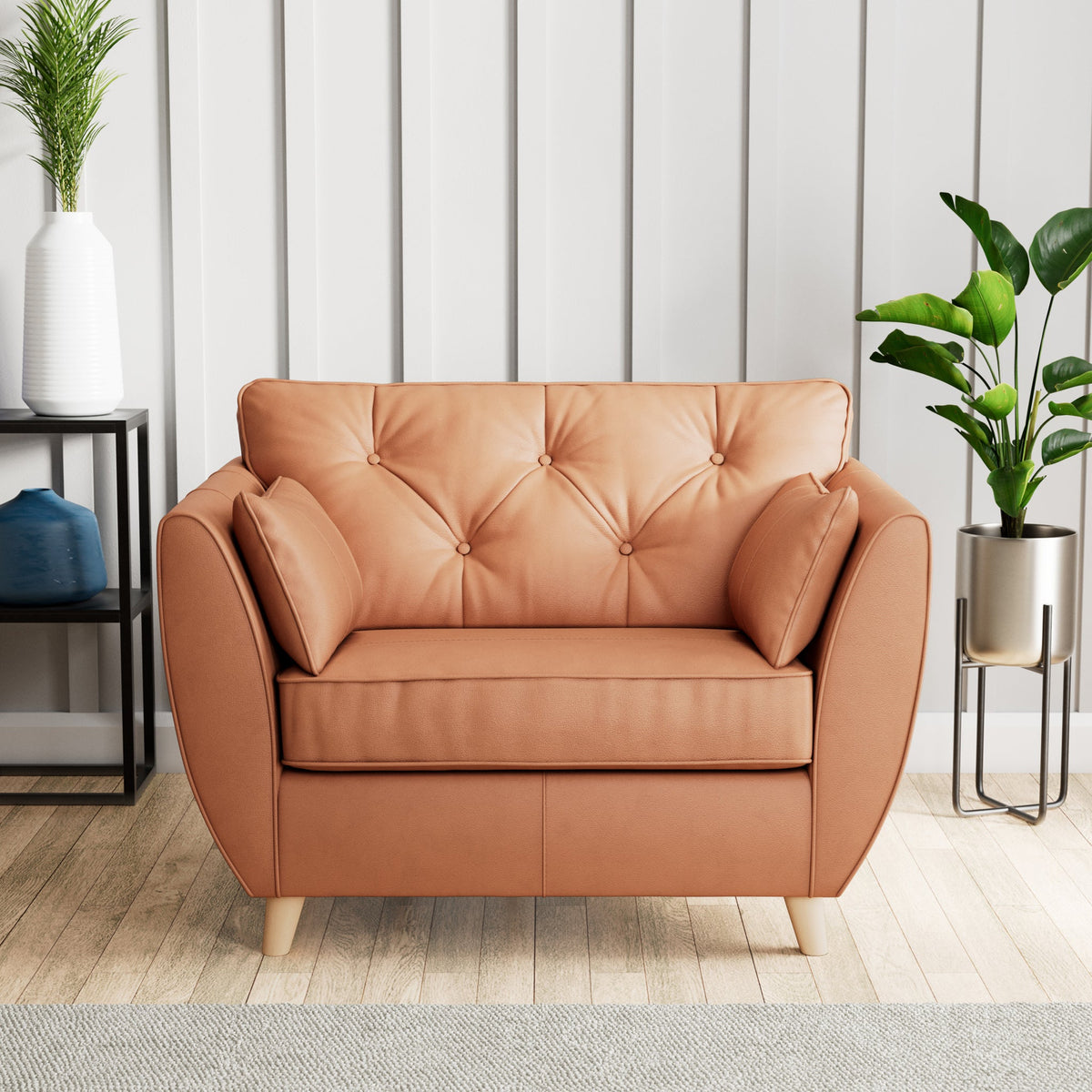 Edison Leather Snuggler Chair