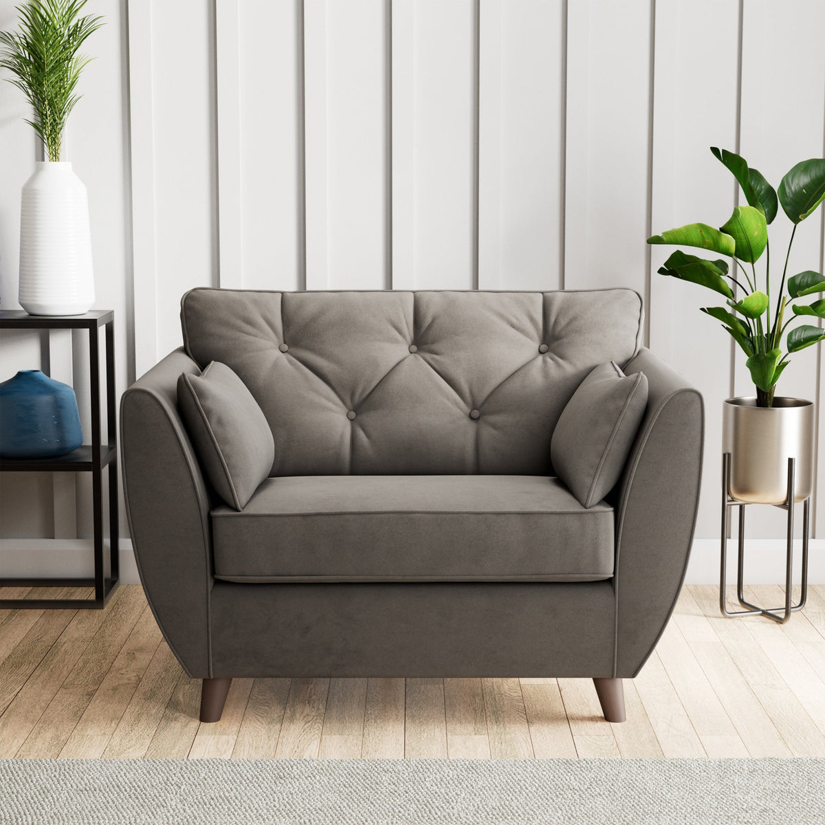 Edison Velvet Snuggler Chair