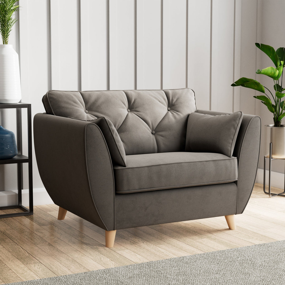 Edison Velvet Snuggler Chair