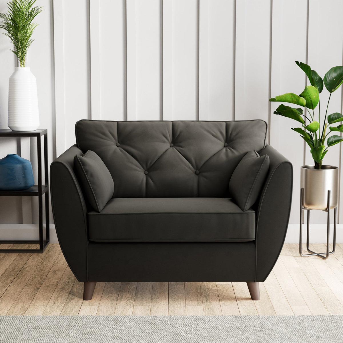 Edison Velvet Snuggler Chair