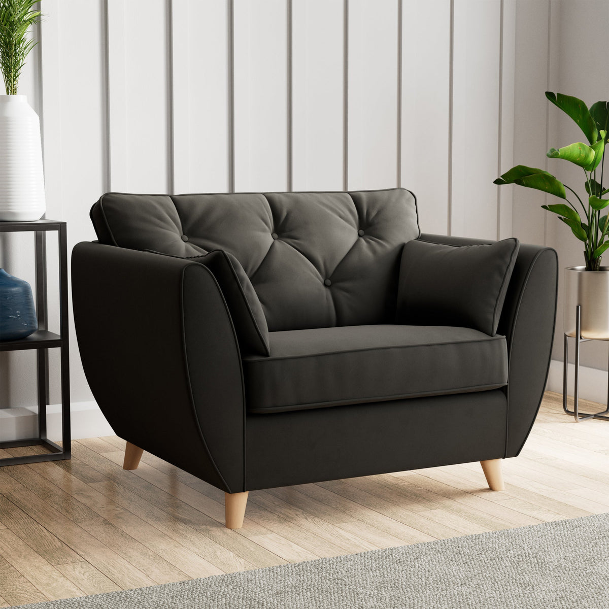 Edison Velvet Snuggler Chair