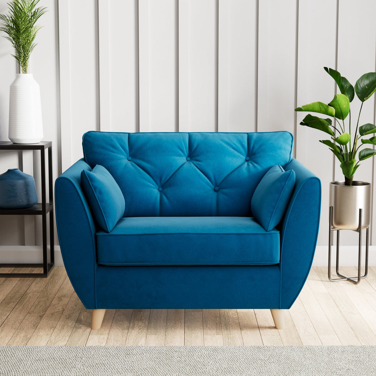 Edison Velvet Snuggler Chair