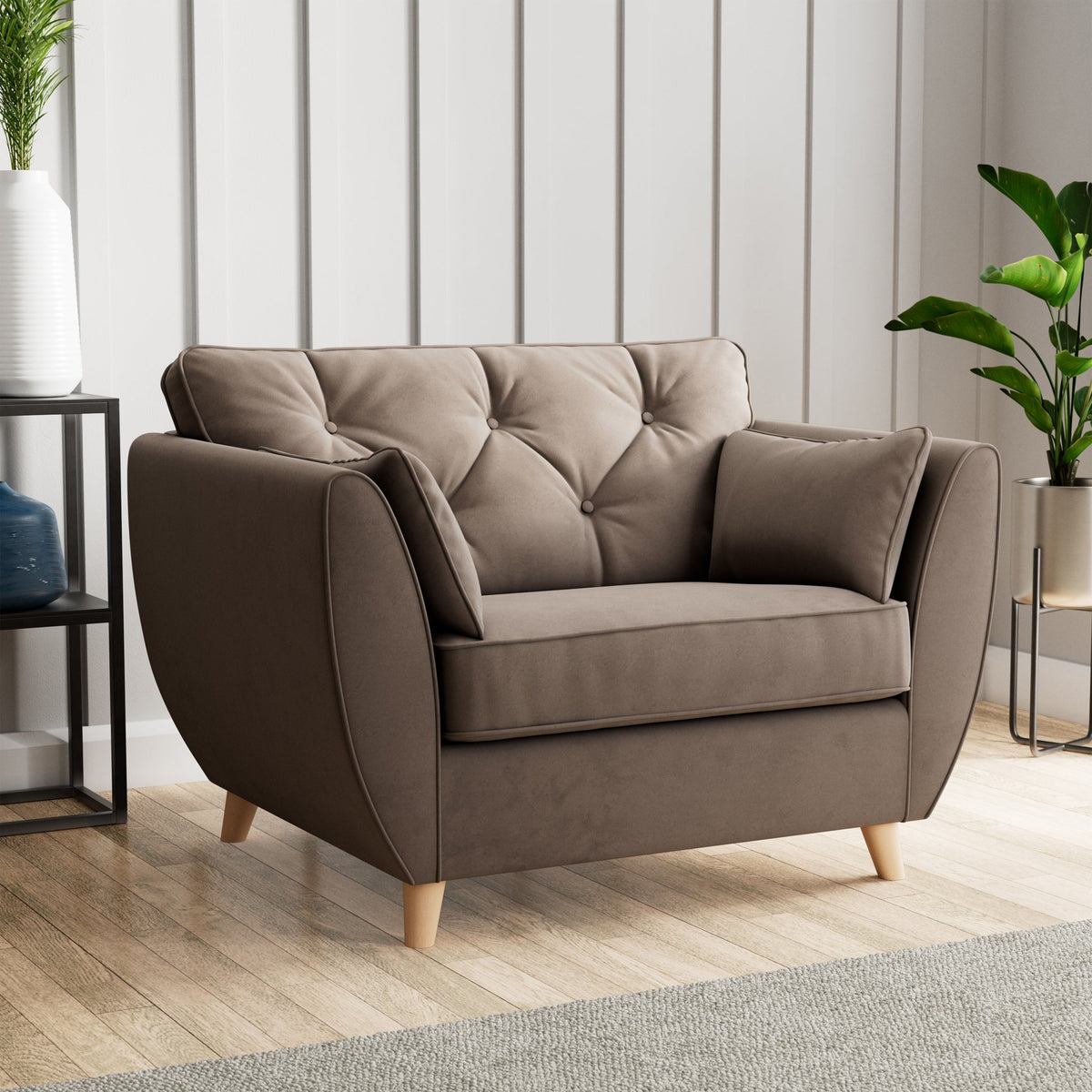 Edison Velvet Snuggler Chair