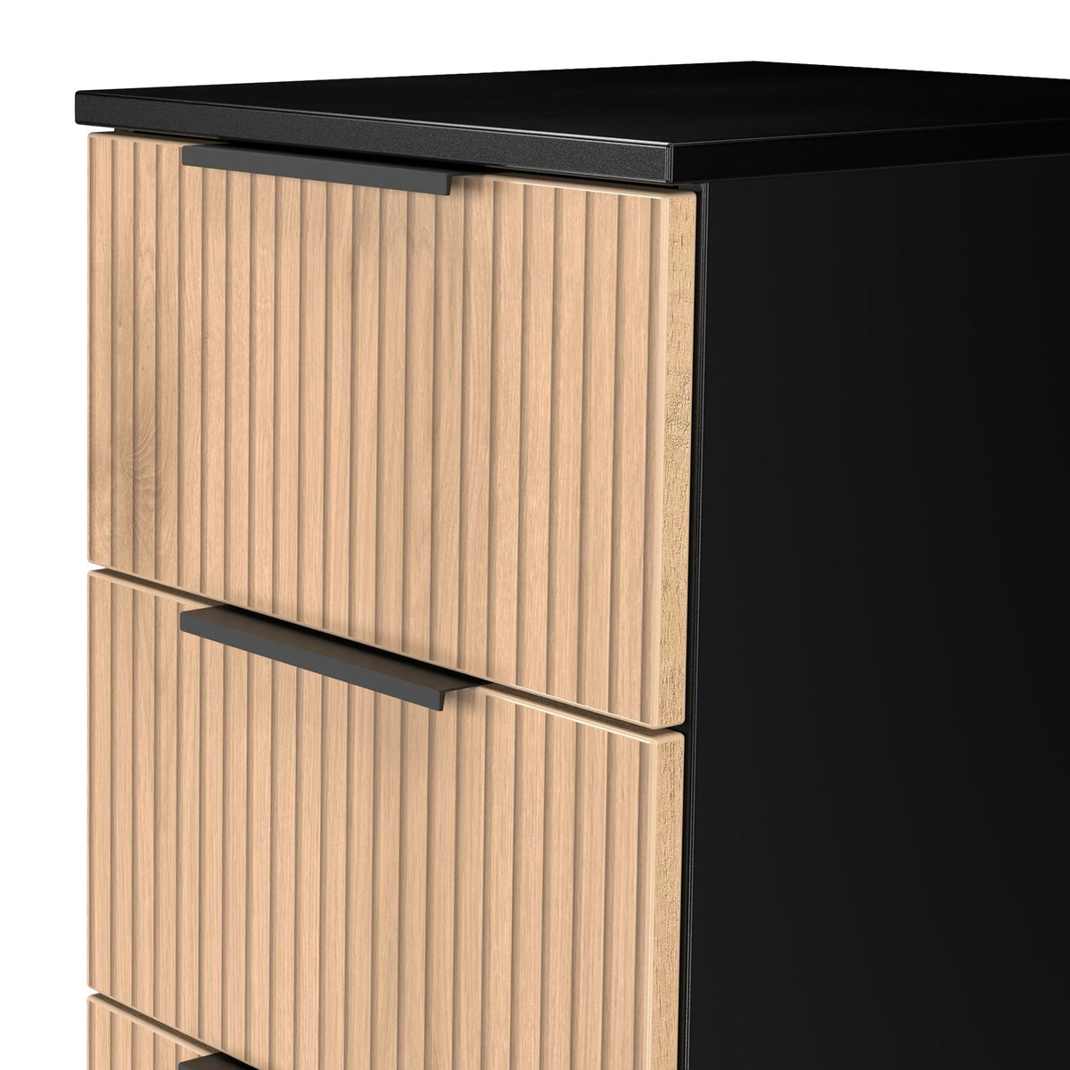 Jago Slatted Effect 4 Drawer Bedside Table