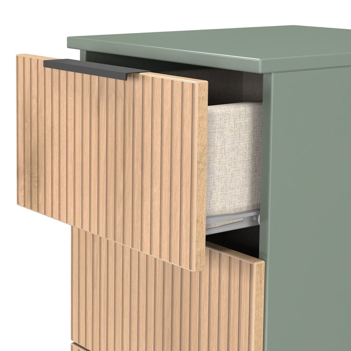 Jago Slatted Effect 4 Drawer Bedside Table