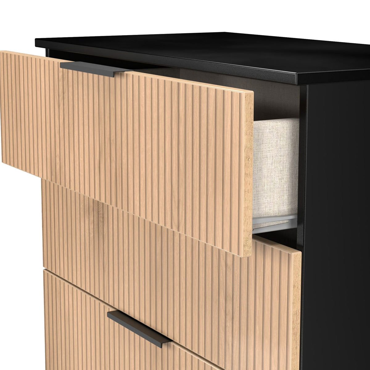 Jago Slatted Effect 4 Drawer Deep Chest
