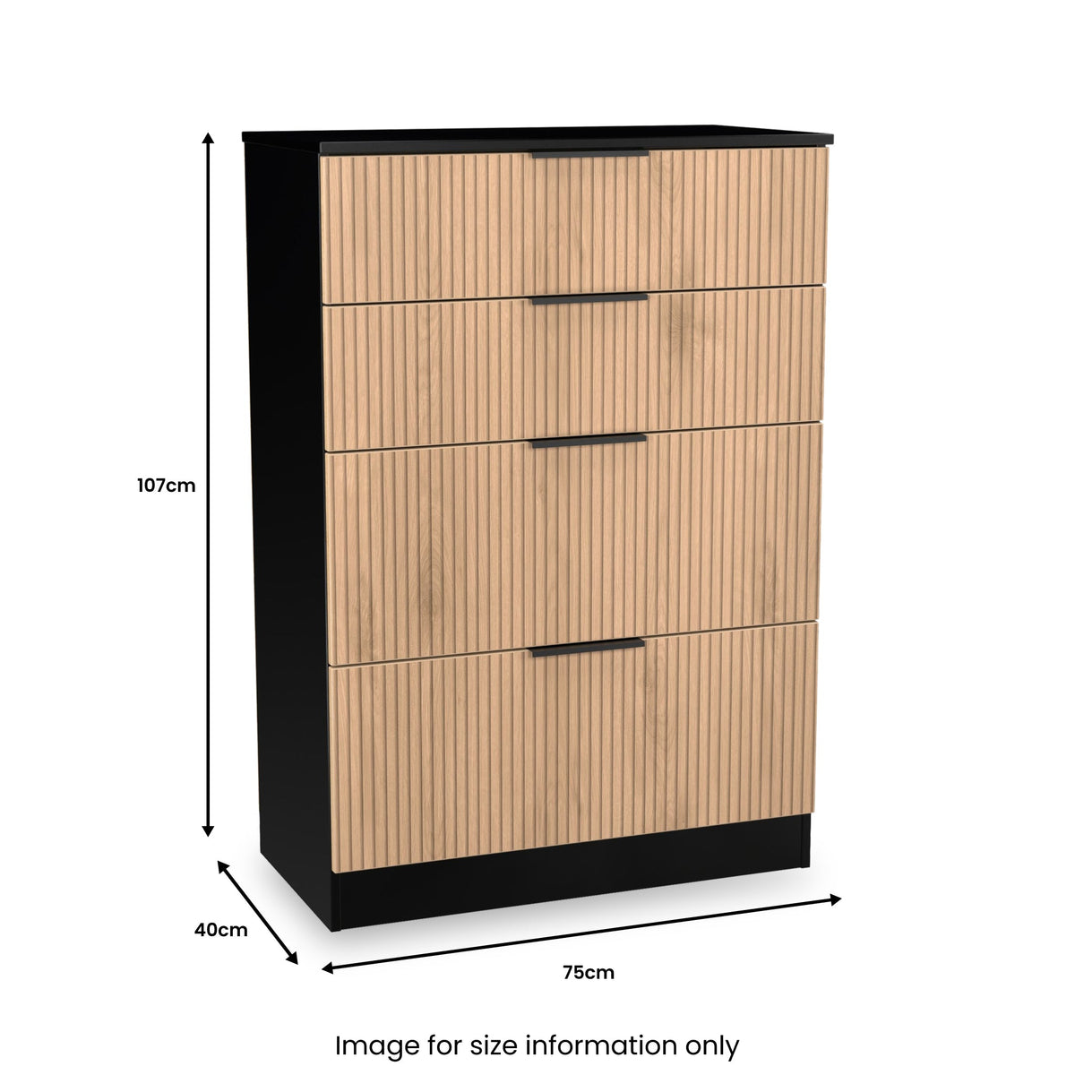 Jago Slatted Effect 4 Drawer Deep Chest