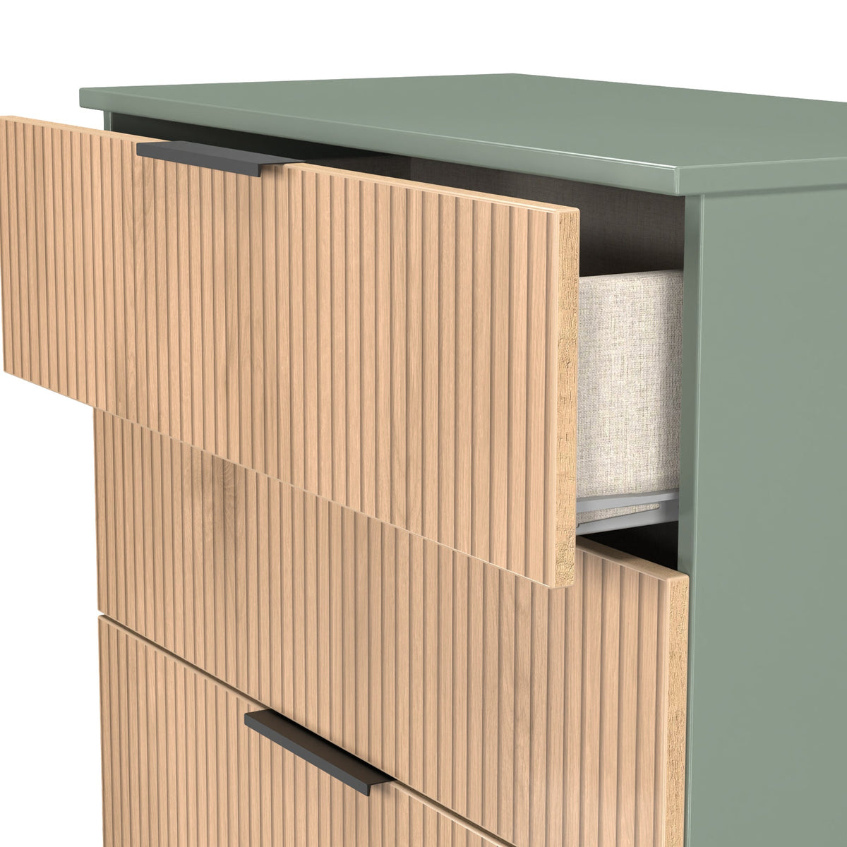 Jago Slatted Effect 4 Drawer Deep Chest