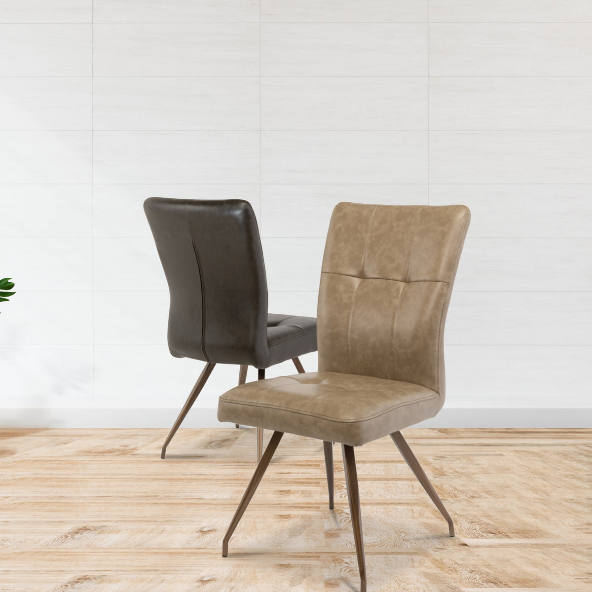 Johan Faux Leather Panelled Back Dining Chair