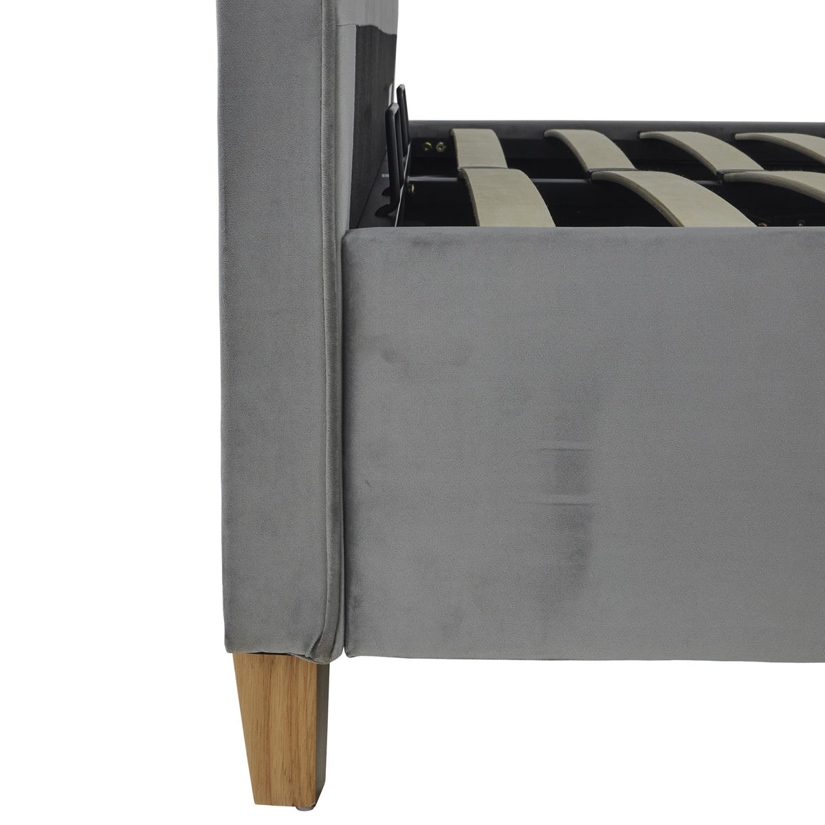 Kia Velvet Ottoman Storage Bed Frame