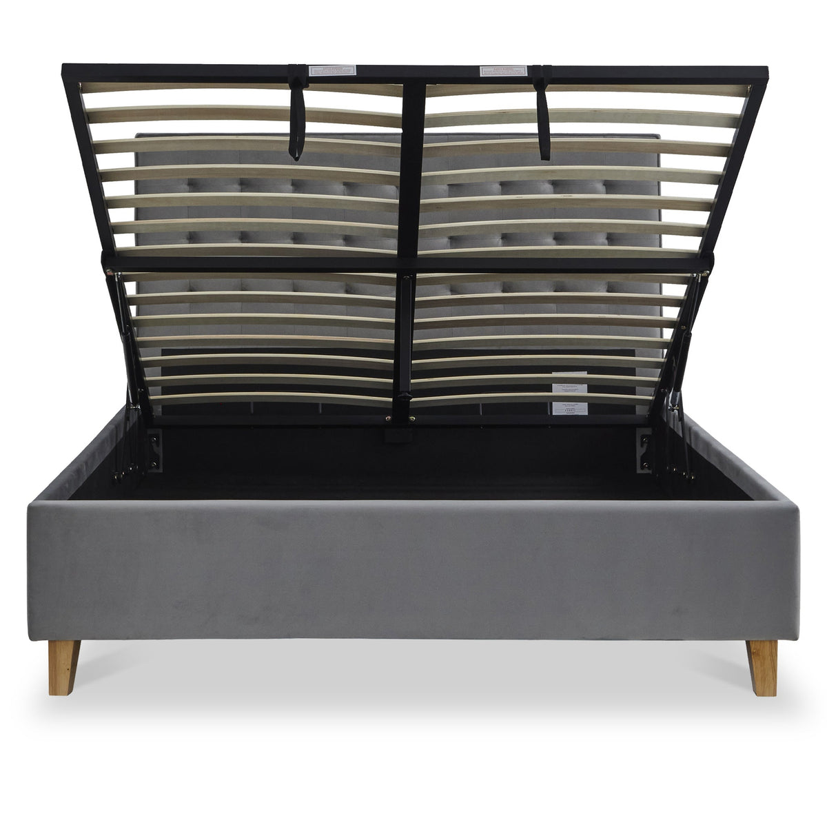 Kia Velvet Ottoman Storage Bed Frame