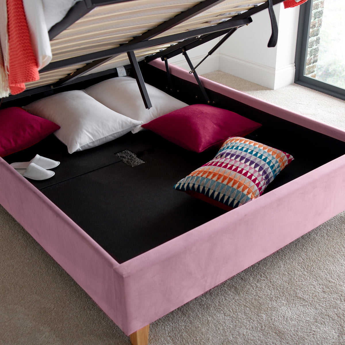 Kia Velvet Ottoman Bed