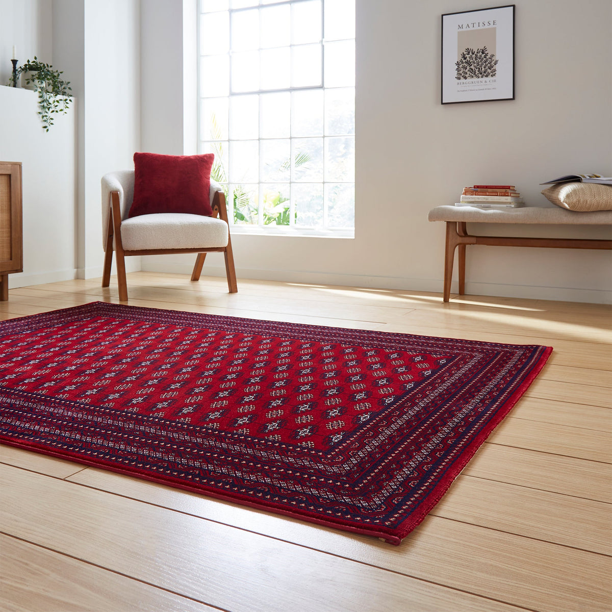 Belvett Traditional Diamond Pattern Rug