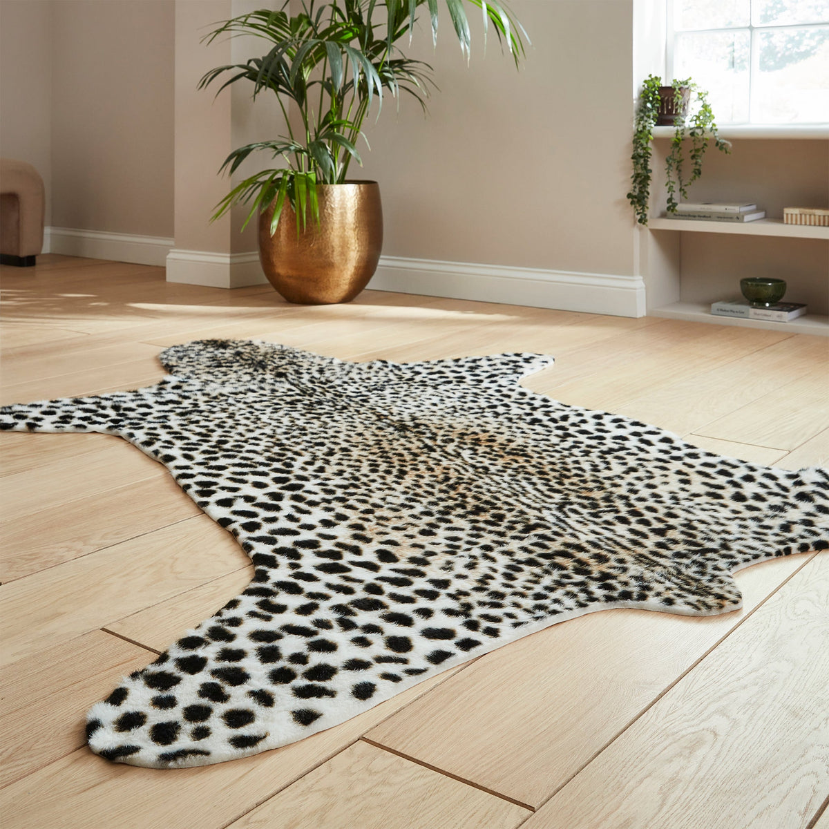 Faux Fur Cheetah Print Rug