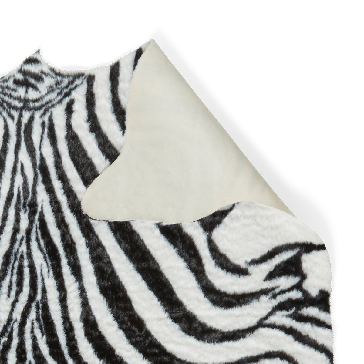Faux Fur Zebra Print Rug