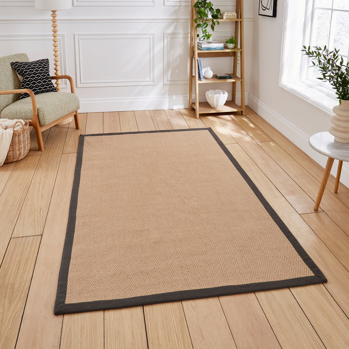 Ford Herringbone Jute Border Rug