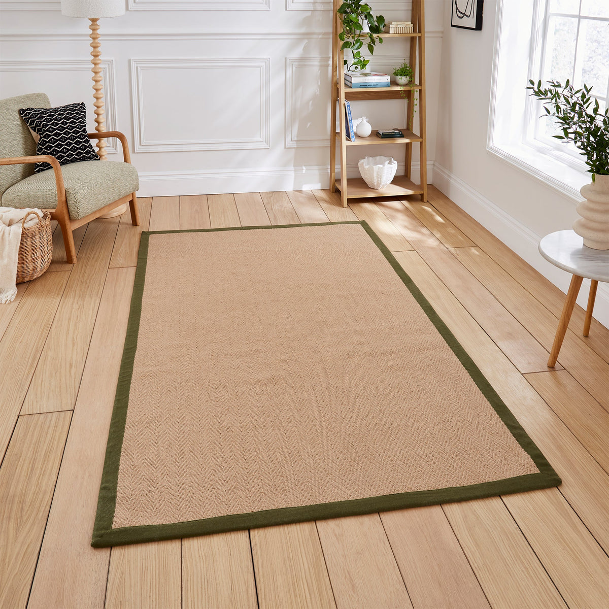 Ford Herringbone Jute Border Rug