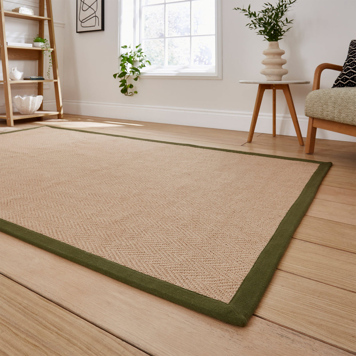 Ford Herringbone Jute Border Rug