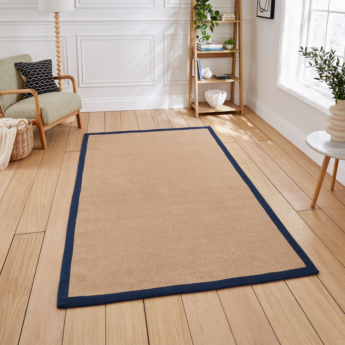 Ford Herringbone Jute Border Rug